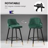 Bekrvio Swivel Bar Stools Set of 2/4,25.6"/29" Counter Height Stool Velvet Upholstered Armless Bar Chair with Metal Frame for Kitchen Island - 4 of 4
