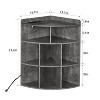 VECELO 3-Tier Corner Cabinet Cube Bookshelf, Wooden 8 Cubby Bookshelf for Small Space, Black/Brown/White/Gray - 3 of 4