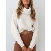 Womens Pullover Turtleneck Sweater Ribbed Knit Sweater Long Sleeve Chunky Sweater Loose Fit Knitwear Pullover Jumper Tops - 3 of 4