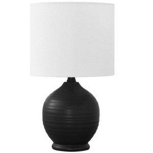 Monarch Specialties Lighting 17inchH Table Lamp Black Ceramic Ivory / Cream Shade Transitional - 1 of 4