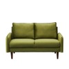 Velvet Loveseat Mid-Century Modern Sofa Tufted Couch with Wooden Legs for Living Room - 2 of 4