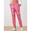 INSPIRE CHIC Women's Metallic Shiny Sparkle Elastic Waist Pants - 3 of 4