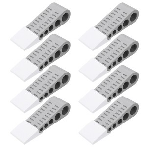 Unique Bargains Rubber Wedge Non-Slip Door Stops with Self-Adhesive Holder 8 Sets - 1 of 4