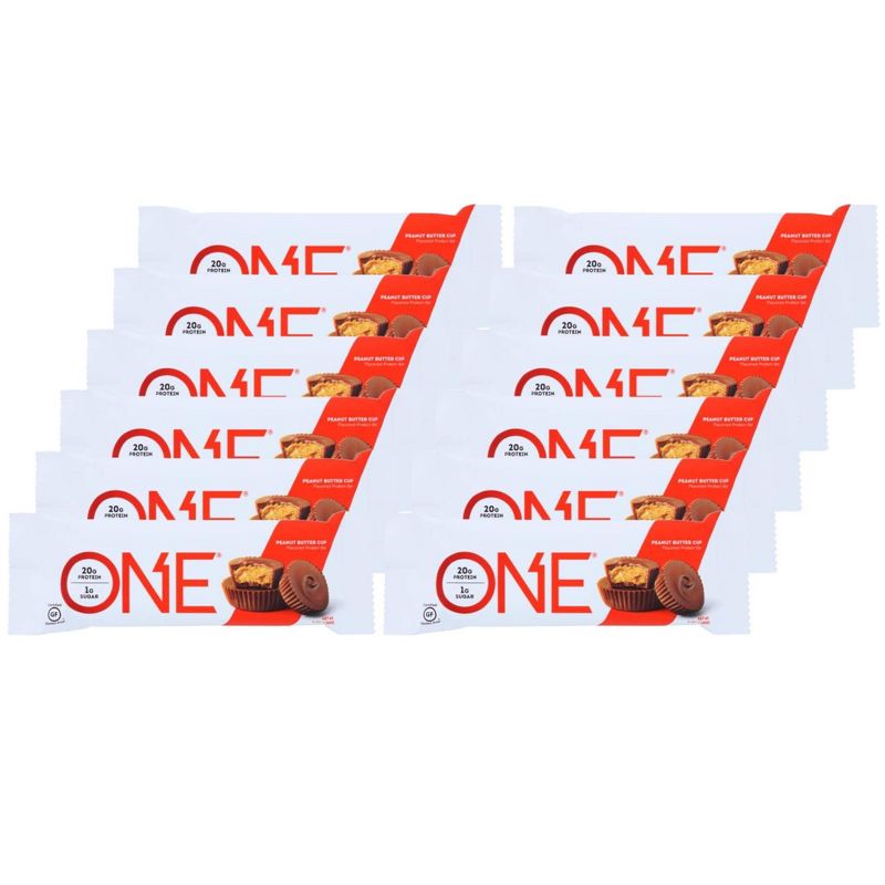 One Bar Peanut Butter Cup Protein Bar - 12 bars, 2.12 oz, 1 of 8