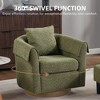Swivel Accent Chair with Ottoman Set, Modern Chenille Barrel Armchair with Removable Back Pillow & 2 Armrest Covers for Living Room - 2 of 4