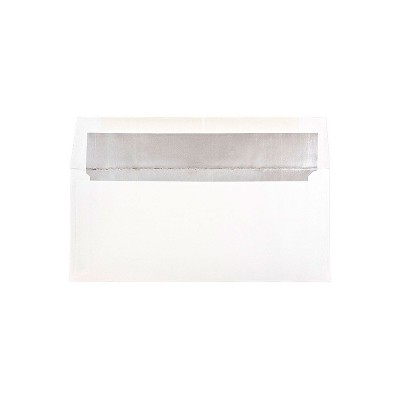 JAM Paper 3.875 x 8.125 Foil Lined Invitation Envelopes White with Silver Foil 32430263