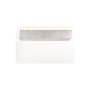 JAM Paper 3.875 x 8.125 Foil Lined Invitation Envelopes White with Silver Foil 32430263 - 1 of 2