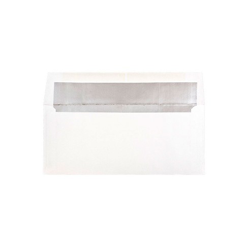 JAM Paper 3.875 x 8.125 Foil Lined Invitation Envelopes White with Silver Foil 32430263 - image 1 of 2