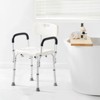 VEVOR Shower Chair, Shower Seat with Back, Non-slip Bathroom Bench Bath Chair for Elderly Disabled Handicap, 350 LBS Capacity,White - 2 of 4