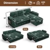 Vipbear Sleeper Sofa Bed,Convertible Sectional Sofa Couches for Living Room,Pull Out Couch Bed with Reversible Storage Chaise| Large Arm Storage - 3 of 4