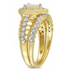 EVERLY JEWELRY | Yellow Plated Sterling Silver 1/3 CT TDW Diamond Halo Teardrop Bridal Ring Set - 2 of 4
