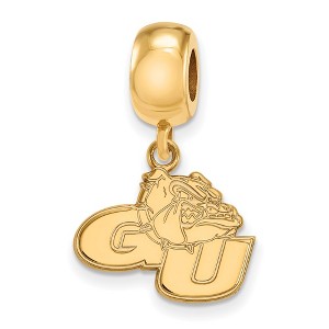 Black Bow Jewelry 14k Yellow Gold Plated Sterling Silver Gonzaga Bulldogs NCAA Bead Charm - 1 of 3