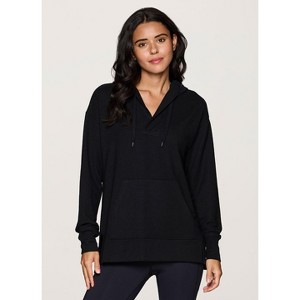RBX Active Women's Ultra Lightweight French Terry V-Neck Hoodie Tunic Sweatshirt with Pocket - 1 of 4