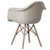 Fabulaxe Mid-Century Modern Style Fabric Lined Armchair with Beech Wooden Legs - 4 of 4