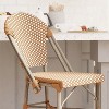 Emma & Oliver Colmar Set of Two Indoor/Outdoor 30" High Stacking Bistro Counter Stools with Patterned Seat and Back and Metal Frames - 4 of 4