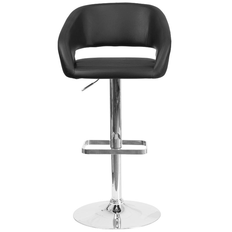Merrick Lane Modern Bar Stool Rounded Mid-Back Stool With Height Adjustable Swivel Seat, 5 of 22