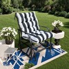 FURNIinspire Outdoor Seat Cushions 2 Pcs Set High Back Patio Chair Cushions, Blue And White Stripes Seat Cushion, Multicolored, 44"*22"*4" - 2 of 4