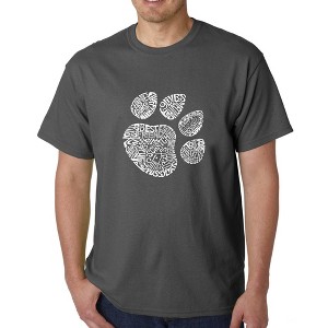 LA Pop Art Men's Word Art T-shirt - Cat Paw - 1 of 4