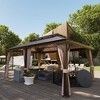 COWLOWN 12x20 Premium Double-Tier Gazebo with Hardtop Metal Roof, Elegant Outdoor Pavilion with Curtains & Mosquito Netting for Backyard & Patio - 2 of 4