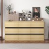 Famapy Yellow 9 Drawer Dresser Minimalist Natural Style Glass Dust Panels - 4 of 4