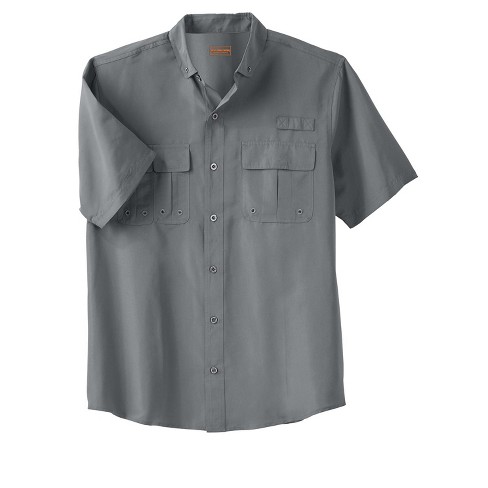 Boulder Creek by KingSize Men's Big & Tall Off-Shore Short-Sleeve Sport  Shirt by - Big - 5XL, Steel Classic Silver