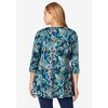 Jessica London Women's Plus Size Stretch Knit Henley Notch Babydoll Tunic - 3 of 3