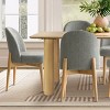 7-Piece Dining Set for 6, 67'' Rectangle Dining Table Set with 6 Armless Upholstered Linen Fabric Dining Chairs with Soild Wood Legs-Maison Boucle - 2 of 4