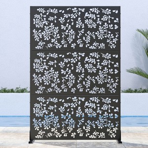PexFix 72 in. H x 47 in. W Outdoor Metal Privacy Screen Garden Fence Foliage Pattern Wall Applique - 1 of 4