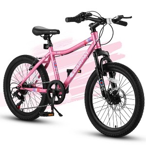 AENKYO 20-Inch Kids Mountain Bike for Boys and Girls, 7-Speed Shimano Twist Shifters,Teenager Children Bicycle - 1 of 4