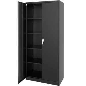 Lockable Metal Storage Cabinet, Steel Tool Cabinet with 4 Shelves and 4 Adjustable Legs for Home, Garage, Office, Shop, 71 Inches Tall - 1 of 4