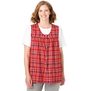 Only Necessities Plus Size Snap-Front Apron - 1 of 4