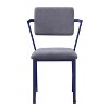 TiramisuBest Grey & Blue Fabric & Metal Open Back Office Chair: Breathable, Comfortable & Durable - 3 of 4