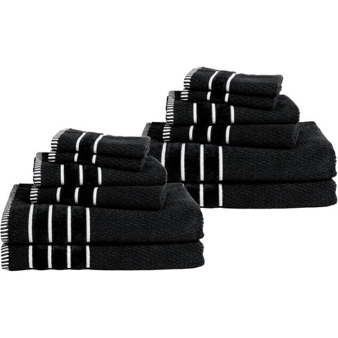 Lavish Home 12-piece Cotton Towel Set, Black : Target