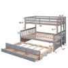 Grungis Twin Over Full Loft Bed with Twin size Trundle and Drawers,Bunk Bed with Guardrail Can Divided Into 2 Beds,Loft and Bunk Bed for Bedroom - 3 of 4