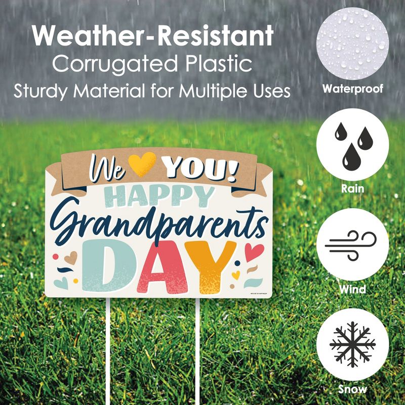 Big Dot of Happiness Happy Grandparents Day - Grandma & Grandpa Party Yard Sign Lawn Decorations - We Love You Party Yardy Sign, 4 of 8