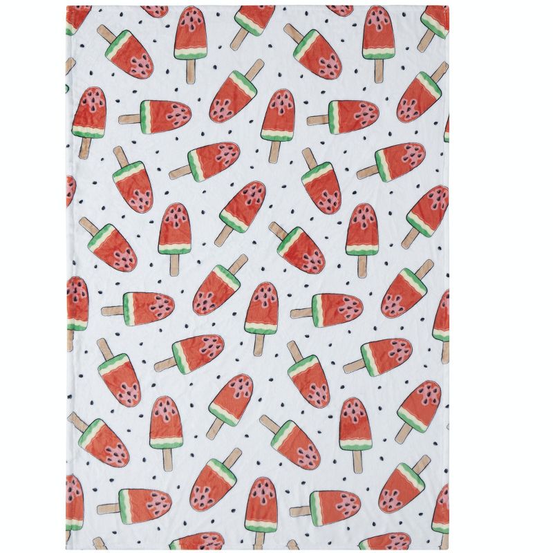 Kate Aurora Watermelon Popsicles Ultra Soft & Plush Oversized Throw Blanket - 50 in. W x 70 in. L, 3 of 4