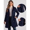 INSPIRE CHIC Women's Winter Peter Pan Collar Double Breasted Slant Pocket Button Down Belted Pea Coats - 2 of 4