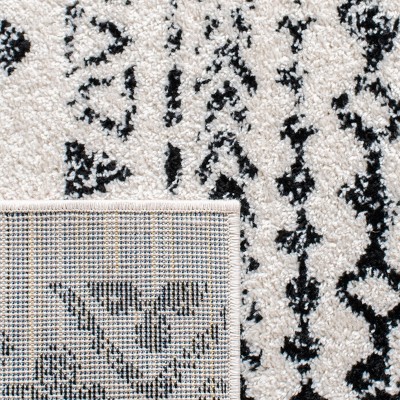 Tulum Black and Ivory Square Synthetic Area Rug