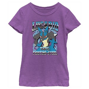 Girl's Pokemon Lucario Type: Fighting-Steel T-Shirt - 1 of 4