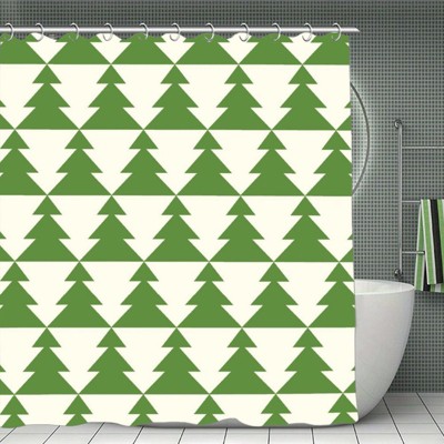 Simple Christmas Tree Pattern Shower Curtain ¨C Waterproof Polyester, Holiday Bathroom D¨¦cor, Durable & Easy Care 70.8x70.8 Inch