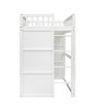 NicBex Twin Size Loft Bed Classic House Shape Pine Bunk Bed Frame with Windows, Ladder and Full Length Guardrail, No Box Spring Required - 4 of 4