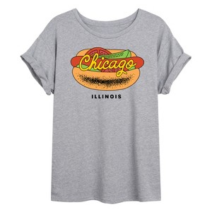 Women's - Instant Message - Chicago Dog Oversized Graphic T-Shirt - 1 of 4
