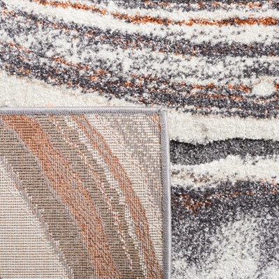 Luxurious Abstract Gray Synthetic Shag Rug 3' x 5'