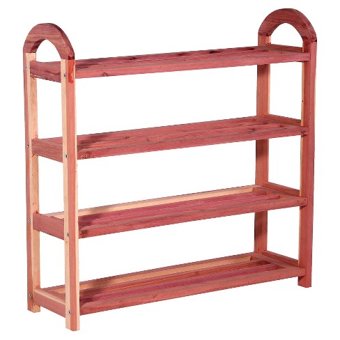 Household Essentials 4 Tier 12 Pairs Cedar Shoe Rack Natural Cedar Target