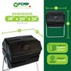 FCMP Outdoor 37 Gallon 1 Piece Plastic Single Chamber Roto Tumbling Composter Outdoor Elevated Rotating Garden Compost Bin, Black - 2 of 4