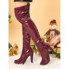 Allegra K Women's Platform Round Toe Chunky Heels Over the Knee High Boots - 2 of 4