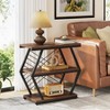 Hommoo Industrial End Table Side Table with 3 Storage Shelves & Metal Frame - 3 of 4