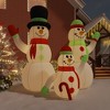 vidaXL Inflatable Snowman Family Multicolor Oxford fabric with PU coating - 2 of 4