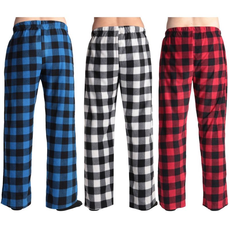 #followme Men's Microfleece Pajamas - Plaid Pajama Pants for Men - Lounge & Sleep PJ Bottoms (Pack of 3), 3 of 5