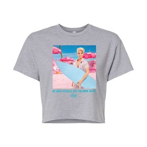 Women's - Barbie - Ken My Job Is Beach Cropped Graphic T-Shirt - 1 of 4